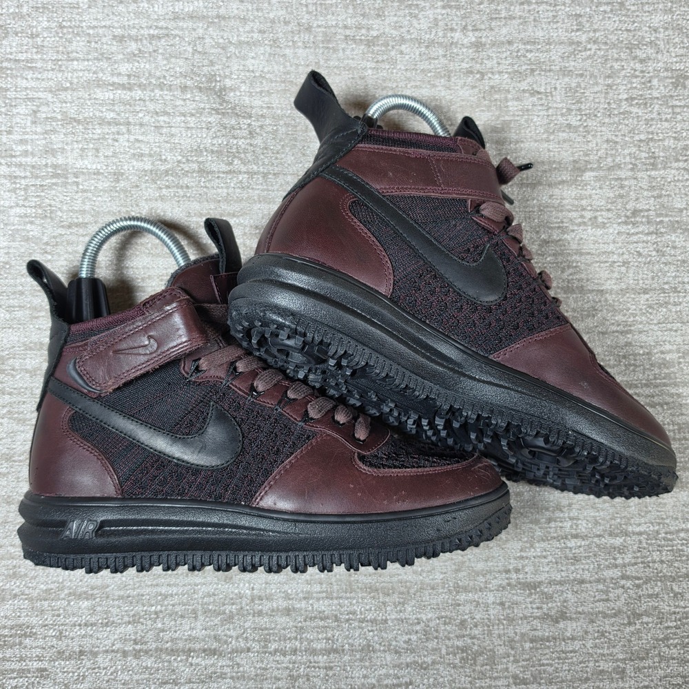 NEW Nike Lunar Force 1 Duckboot Men 7.5 Burgundy Black 855984-600 High Top Sneak